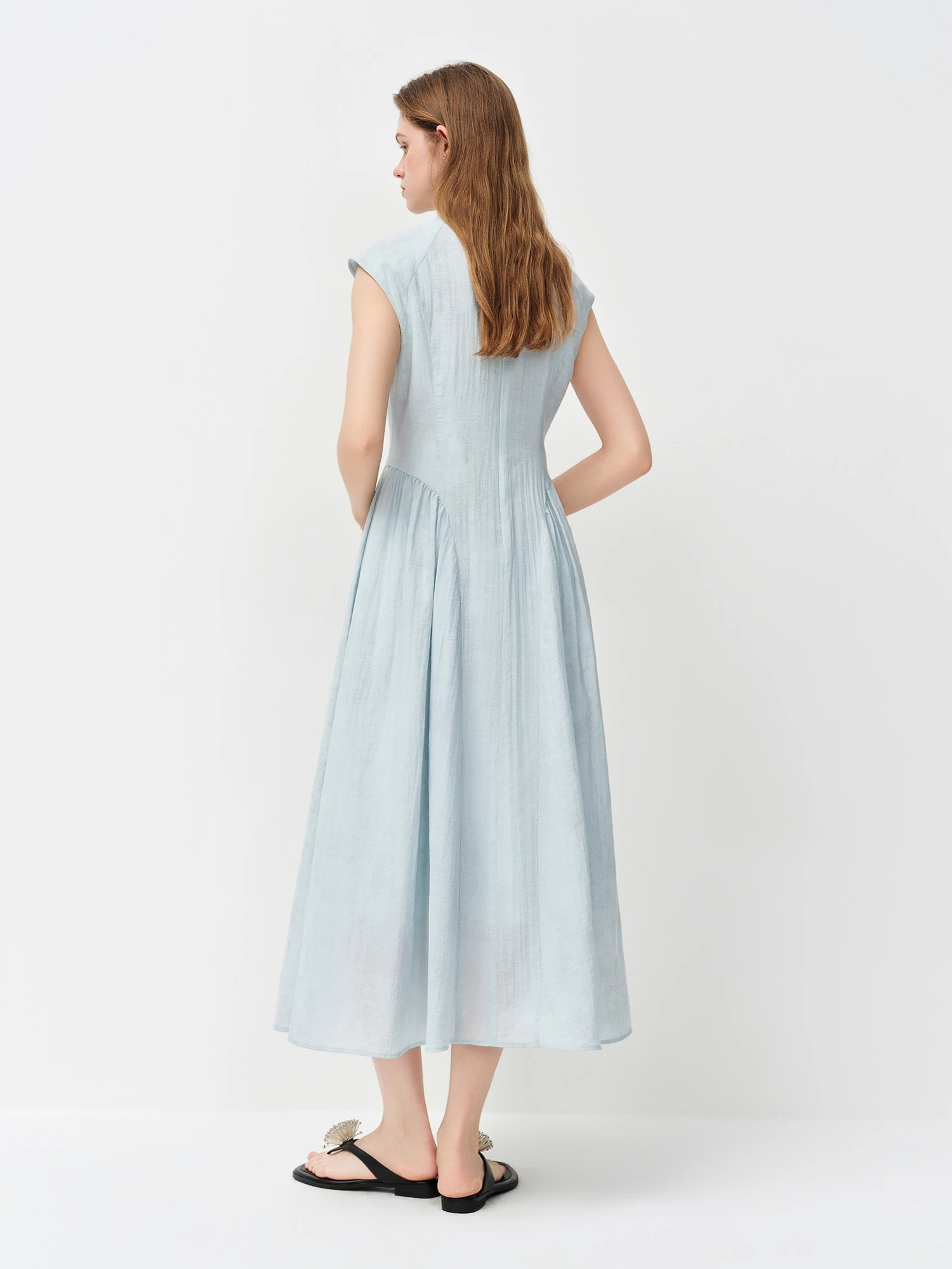 FSLE New Chinese Style Embroidery Slim-Fit Long Dress for Women 2026 Summer New Arrivals A-Line Waist-defining Skirt for Dates