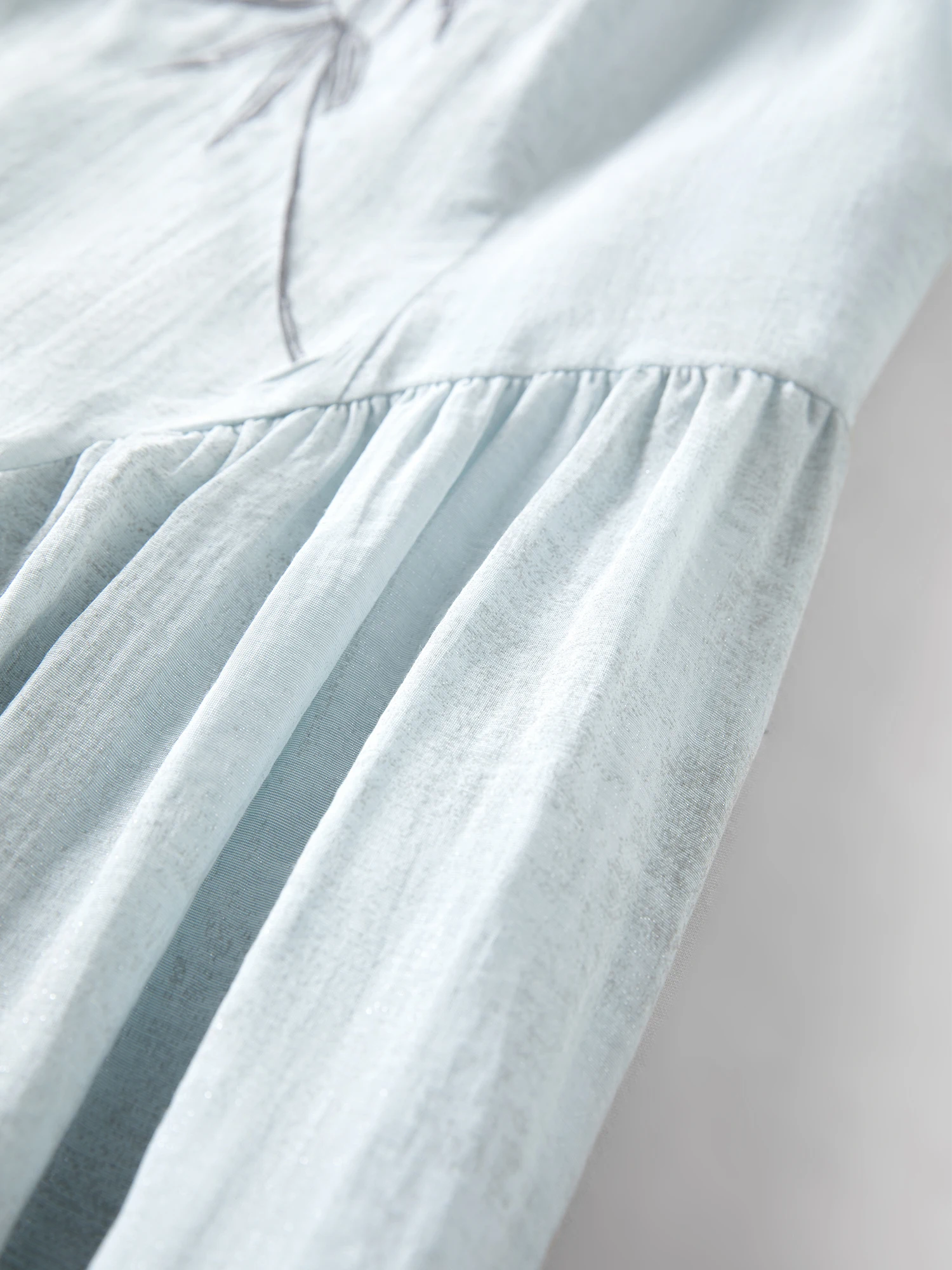 FSLE New Chinese Style Embroidery Slim-Fit Long Dress for Women 2026 Summer New Arrivals A-Line Waist-defining Skirt for Dates