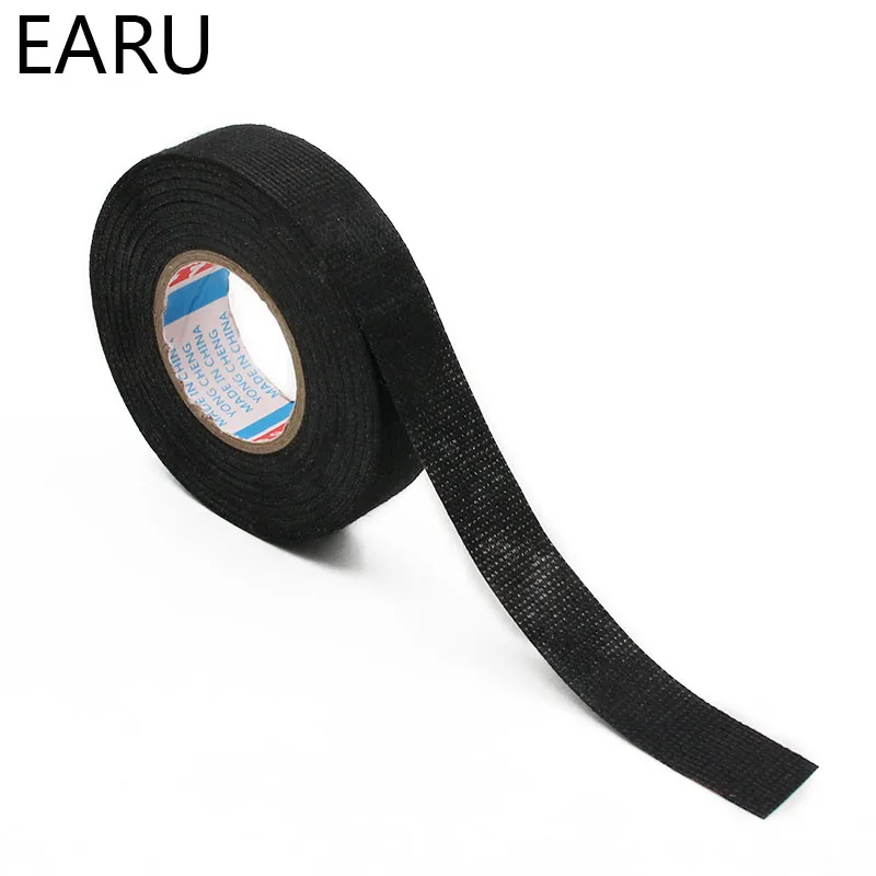 1pc Heat-resistant Adhesive Cloth Fabric Tape For Car Auto Cable Harness Wiring Loom Protection Width 9/15/19/25/32MM Length 15M
