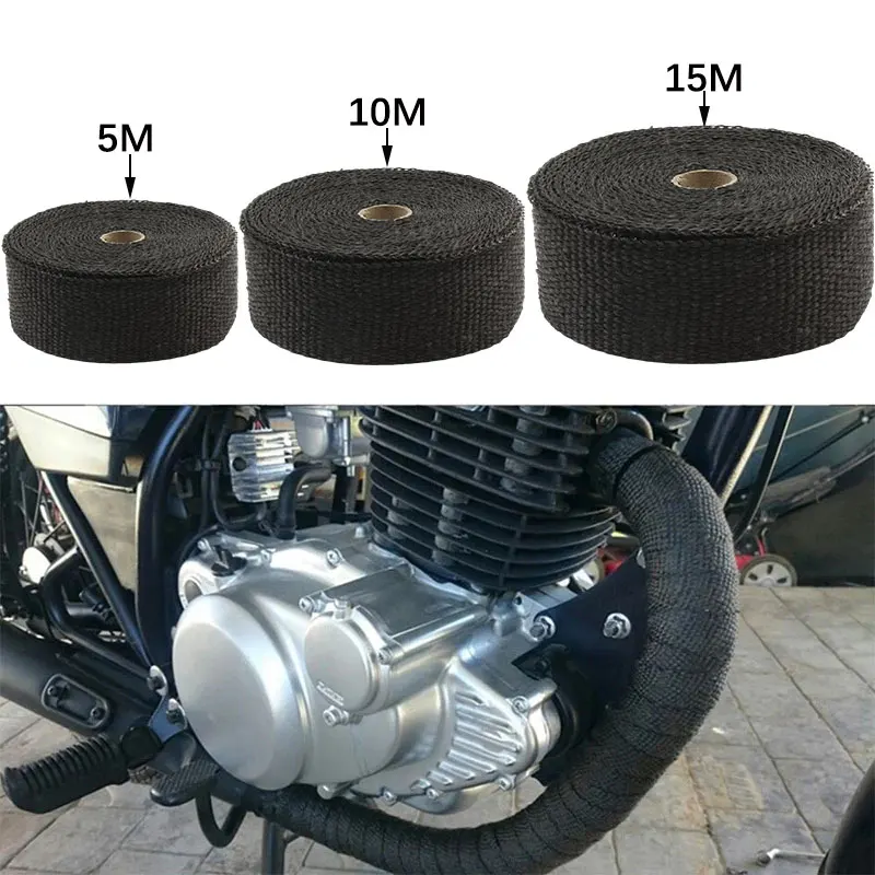 Motorcycle Exhaust Systems Muffler Wrap Heat Wrap Bandage Tuning 5cm 5M 10M 15M Pitbike Enduro Motocross Exhaust Thermal Band