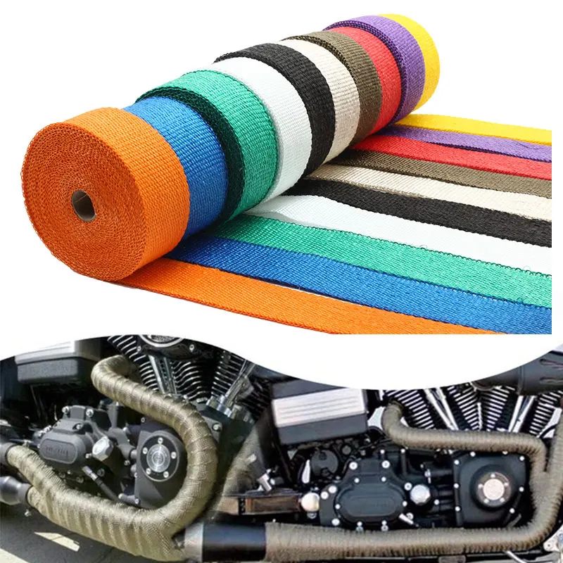 Motorcycle Exhaust Systems Muffler Wrap Heat Wrap Bandage Tuning 5cm 5M 10M 15M Pitbike Enduro Motocross Exhaust Thermal Band