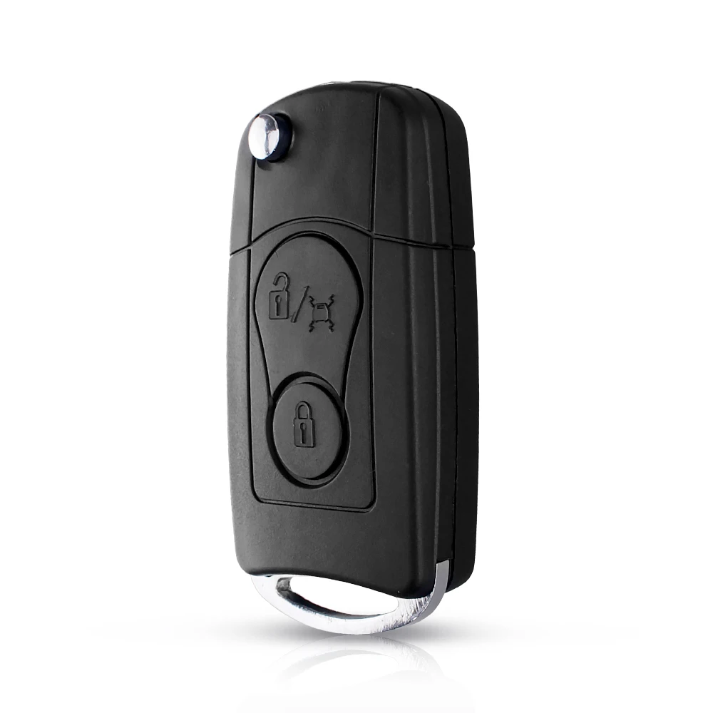 KEYYOU 2 Buttons Modified Flip Folding Remote Car Key Case For SsangYong Actyon Kyron Rexton Key Shell Case Blank Uncut Blade