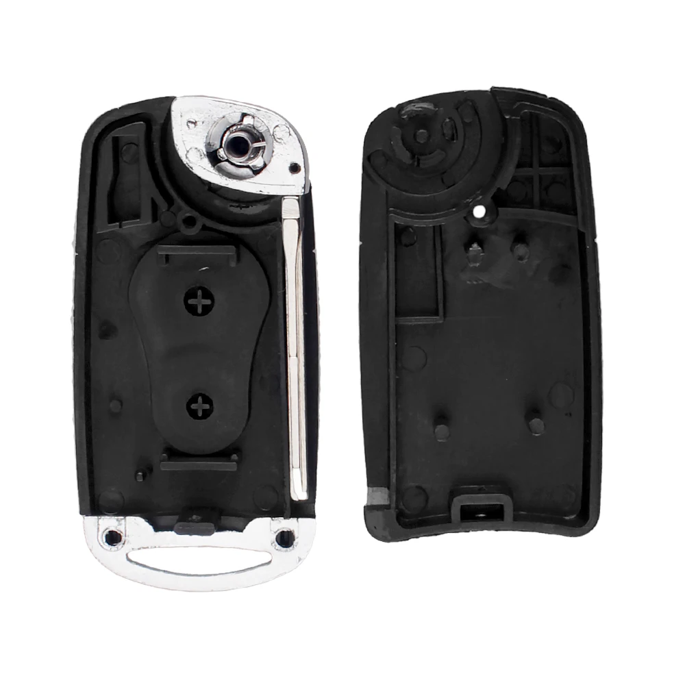 KEYYOU 2 Buttons Modified Flip Folding Remote Car Key Case For SsangYong Actyon Kyron Rexton Key Shell Case Blank Uncut Blade