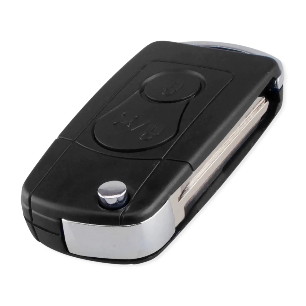 KEYYOU 2 Buttons Modified Flip Folding Remote Car Key Case For SsangYong Actyon Kyron Rexton Key Shell Case Blank Uncut Blade