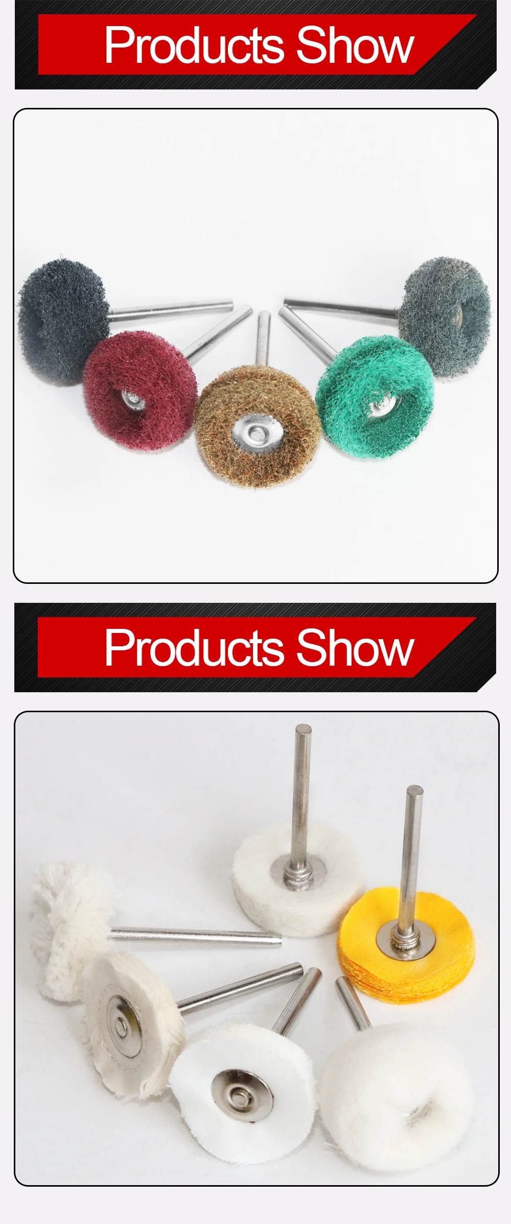 1" Wool Felt Grinding Sanding Head Abrasive Buffing Wheel 2.35/3mm Shank Cotton Thread Polishing Mini Brush for Dremel Dril
