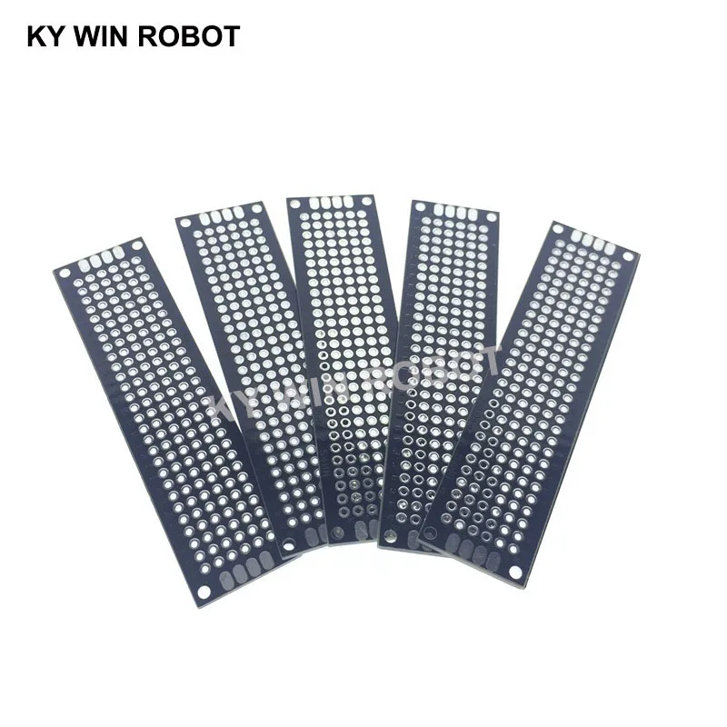5pcs 2x8cm 20x80 mm Black Double Side Prototype PCB Universal Printed Circuit Board Protoboard For Arduino
