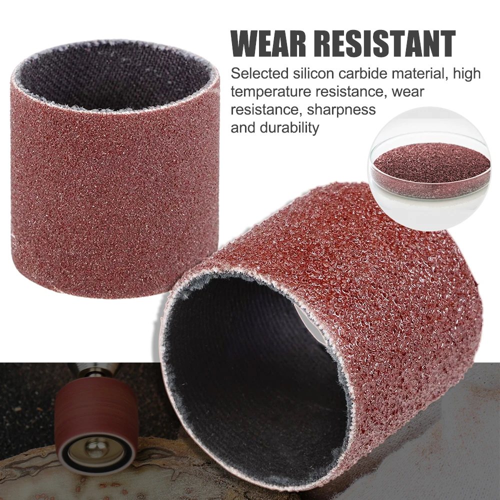 CMCP Sanding Drum Set Grit #80 #100 #120 Dremel With Sanding Mandrels Sanding Bands For Dremel Rotary Tools Abrasive Tools