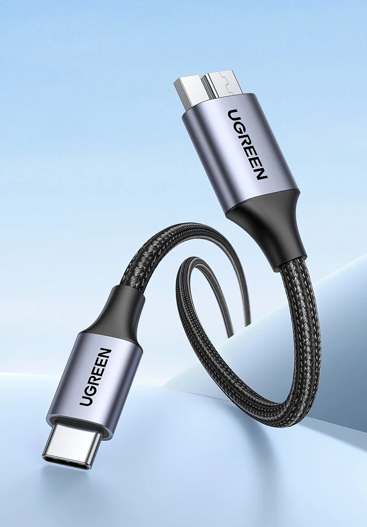 Ugreen USB C to Micro B 3.0 Cable 5Gbps 3A Fast Data Sync Cord For Macbook Hard Drive Disk HDD SSD Case USB Type C Micro B Cable