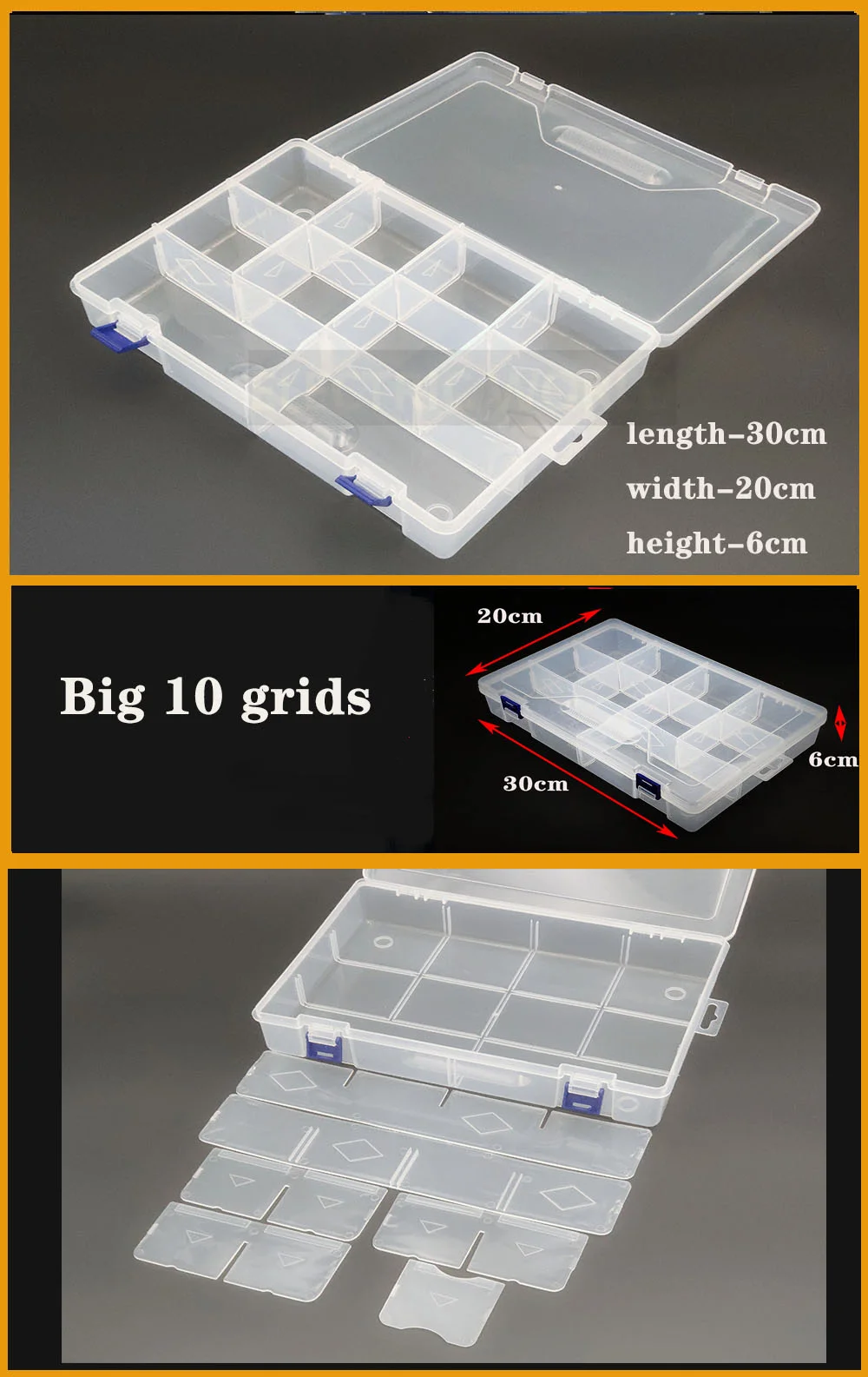 Transparent Plastic Box Screw Compartment Box Jewelry Earring Display Case Container Clear Terminal Organizer Tool Storage Boxes
