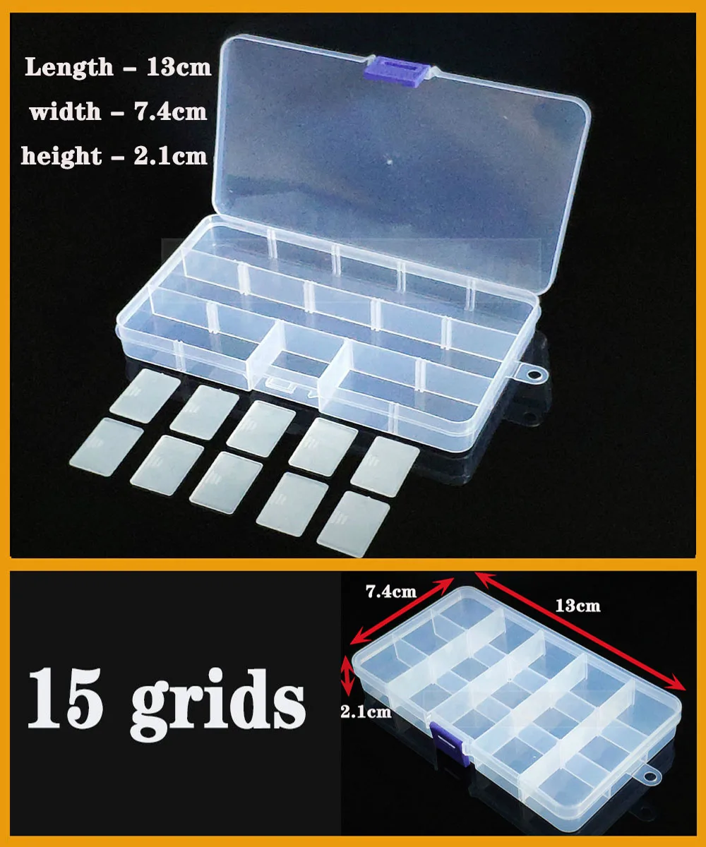 Transparent Plastic Box Screw Compartment Box Jewelry Earring Display Case Container Clear Terminal Organizer Tool Storage Boxes