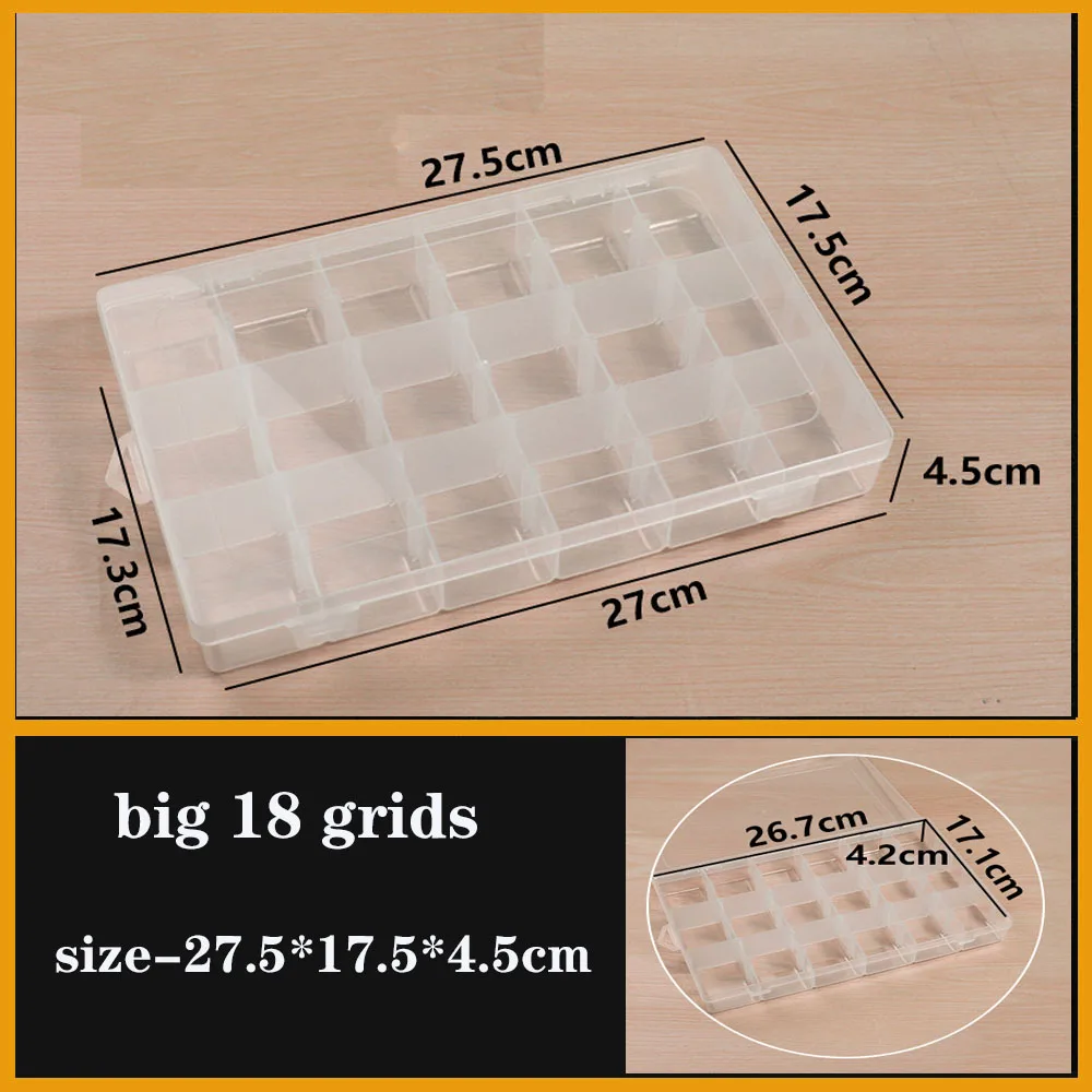 Transparent Plastic Box Screw Compartment Box Jewelry Earring Display Case Container Clear Terminal Organizer Tool Storage Boxes