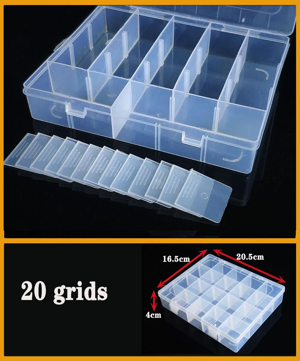 Transparent Plastic Box Screw Compartment Box Jewelry Earring Display Case Container Clear Terminal Organizer Tool Storage Boxes