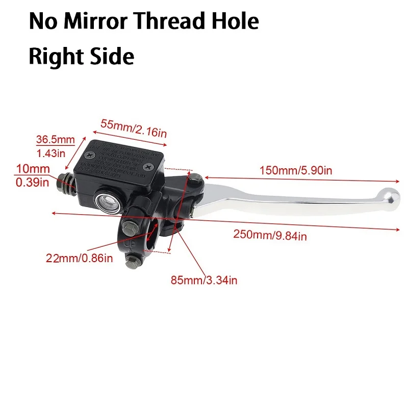 22MM M8/M10 Motorcycle Upper Front Brake Clutch Master Cylinder CNC Clutch Pump Reservoir Pump Lever Left Right Fit for Honda