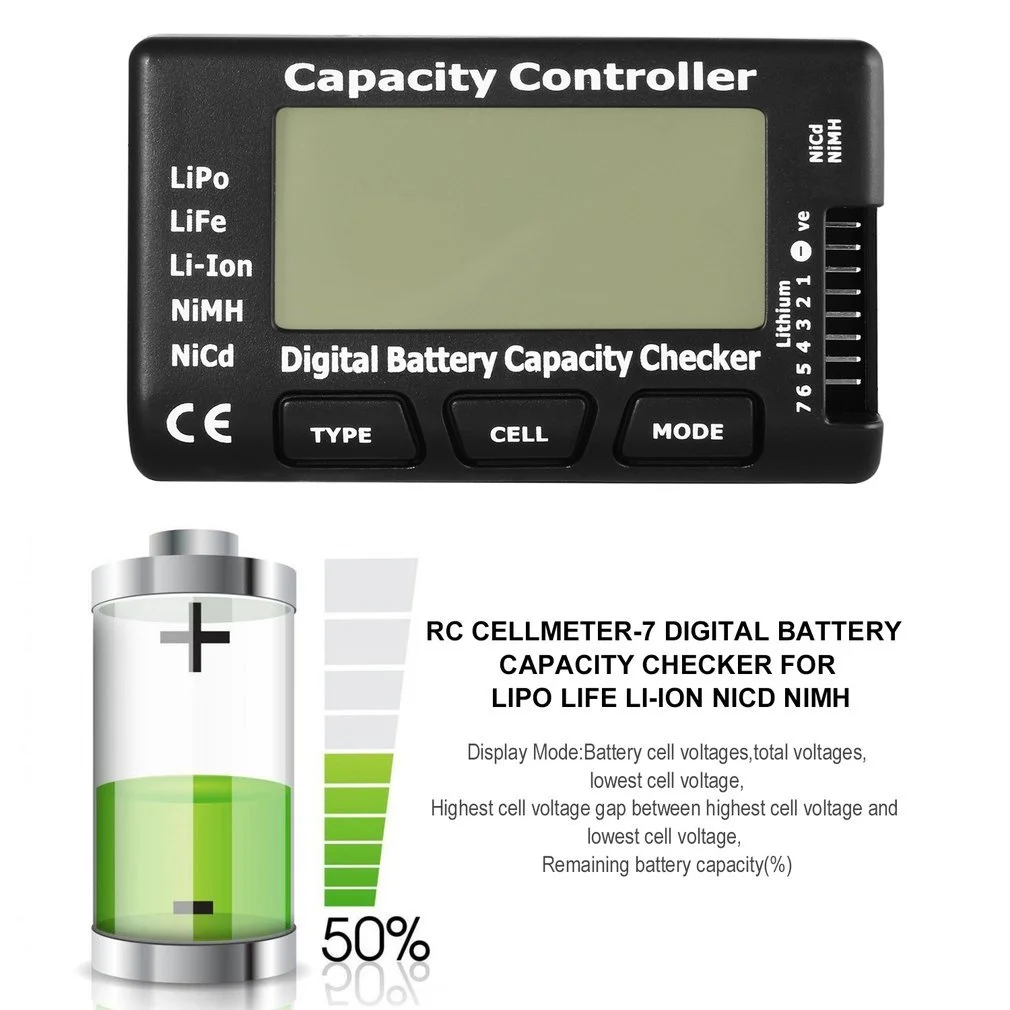RC CellMeter 8 1-8S / Cellmeter 7 1-7S Battery Capacity Voltage Test Meter LiPo Li-Lon NiMH Meter 8 High Quality Wholesale