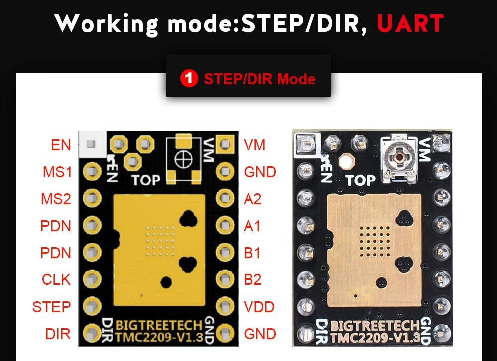 BIGTREETECH TMC2209 V1.3 Stepper Motor Driver UART VS TMC2208 TMC2130 3D Printer Parts For Octopus V1.1 SKR 2 Board Ender 3 V2