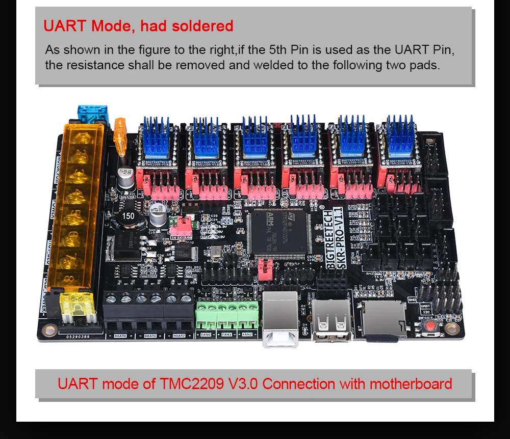 BIGTREETECH TMC2209 V1.3 Stepper Motor Driver UART VS TMC2208 TMC2130 3D Printer Parts For Octopus V1.1 SKR 2 Board Ender 3 V2