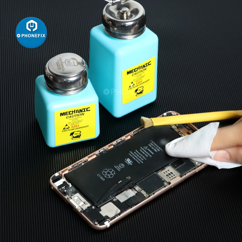 MECHANIC Alcohol Bottle 180ML Plastic Liquid Container for iPhone Repair Motherboard Cleaning ESD Fluid Dispenser Mechanic Tools