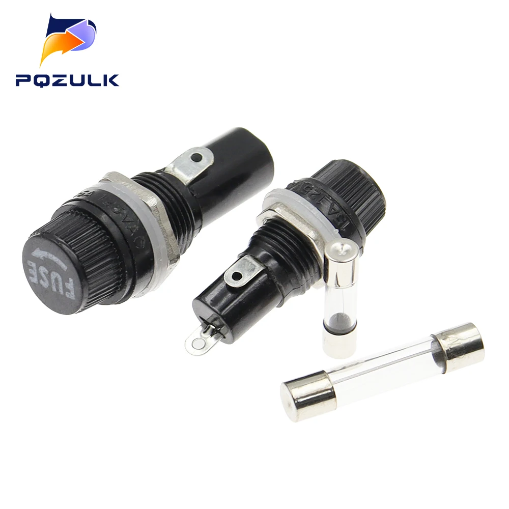 5PCS 5*20mm 6*30mm Glass Fuse Holders 5x20 6x30 Insurance Tube Socket Fuse Holder for insurance Panel Mount Fuse Holder