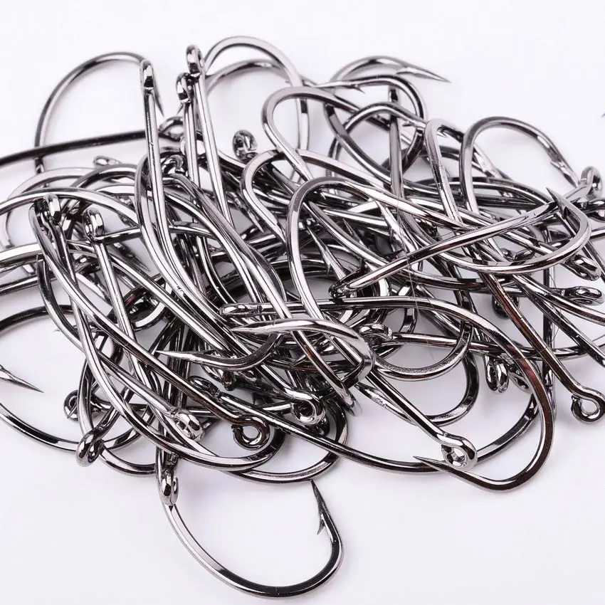 50pcs 10pcs Coating High Carbon Stainless Steel Barbed Carp Fishing Hooks Pack with Retail Original Box Fishing Hook Tackle