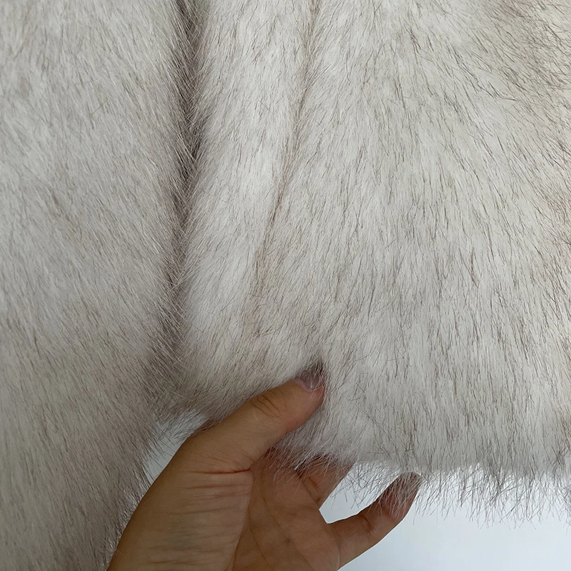2024 Winter New Fashion Gradient Fluffy Fur Coat Women High Street Luxury Big Fur Collar Faux Fox Fur Jacket Female Overcoats