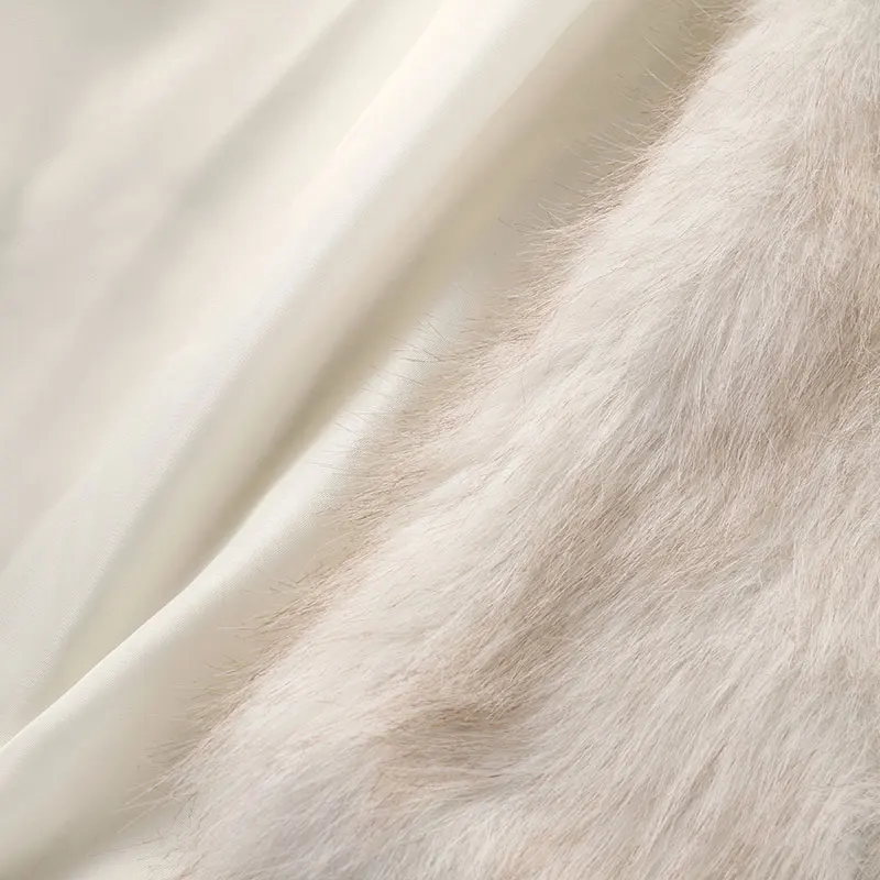 2024 Winter New Fashion Gradient Fluffy Fur Coat Women High Street Luxury Big Fur Collar Faux Fox Fur Jacket Female Overcoats