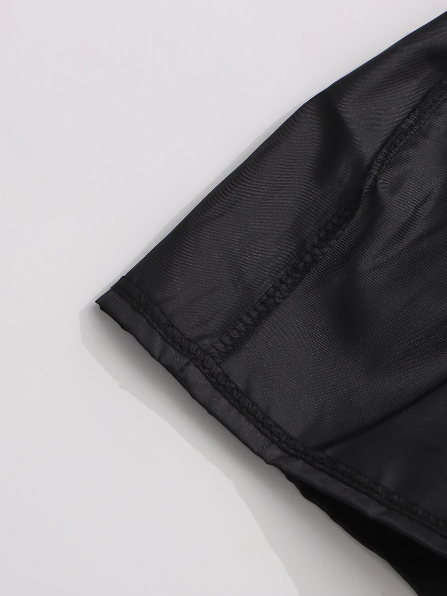 TWOTWINSTYLE Slimming Spliced Zipper Fashion Mini Dresses for Women High Neck Sleeveless High Waist Patchwork Folds Dress Female