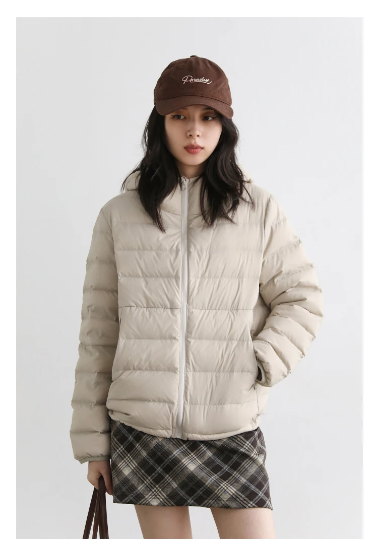CHIC VEN Women Lightweight Down Coats Solid Loose Casual New Hooded Slim Girl Down Jacket 90 White Duck Down Autumn Winter 2025