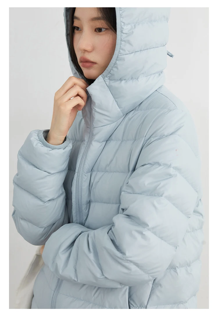 CHIC VEN Women Lightweight Down Coats Solid Loose Casual New Hooded Slim Girl Down Jacket 90 White Duck Down Autumn Winter 2025