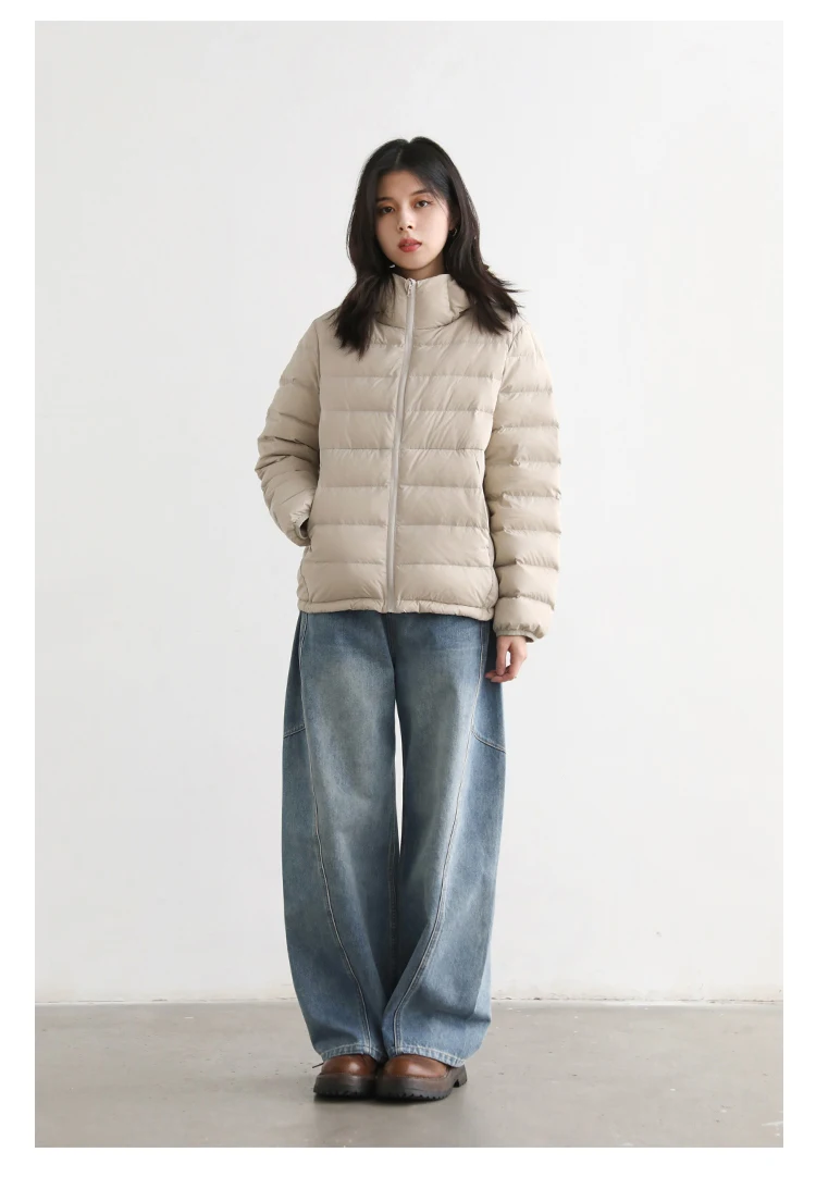 CHIC VEN Women Lightweight Down Coats Solid Loose Casual New Hooded Slim Girl Down Jacket 90 White Duck Down Autumn Winter 2025