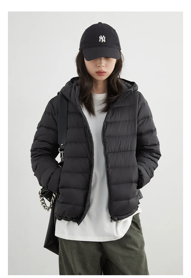 CHIC VEN Women Lightweight Down Coats Solid Loose Casual New Hooded Slim Girl Down Jacket 90 White Duck Down Autumn Winter 2025