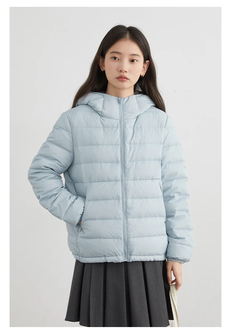 CHIC VEN Women Lightweight Down Coats Solid Loose Casual New Hooded Slim Girl Down Jacket 90 White Duck Down Autumn Winter 2025