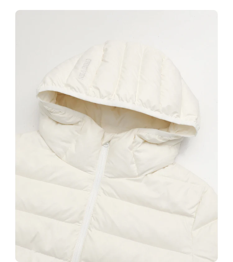 CHIC VEN Women Lightweight Down Coats Solid Loose Casual New Hooded Slim Girl Down Jacket 90 White Duck Down Autumn Winter 2025