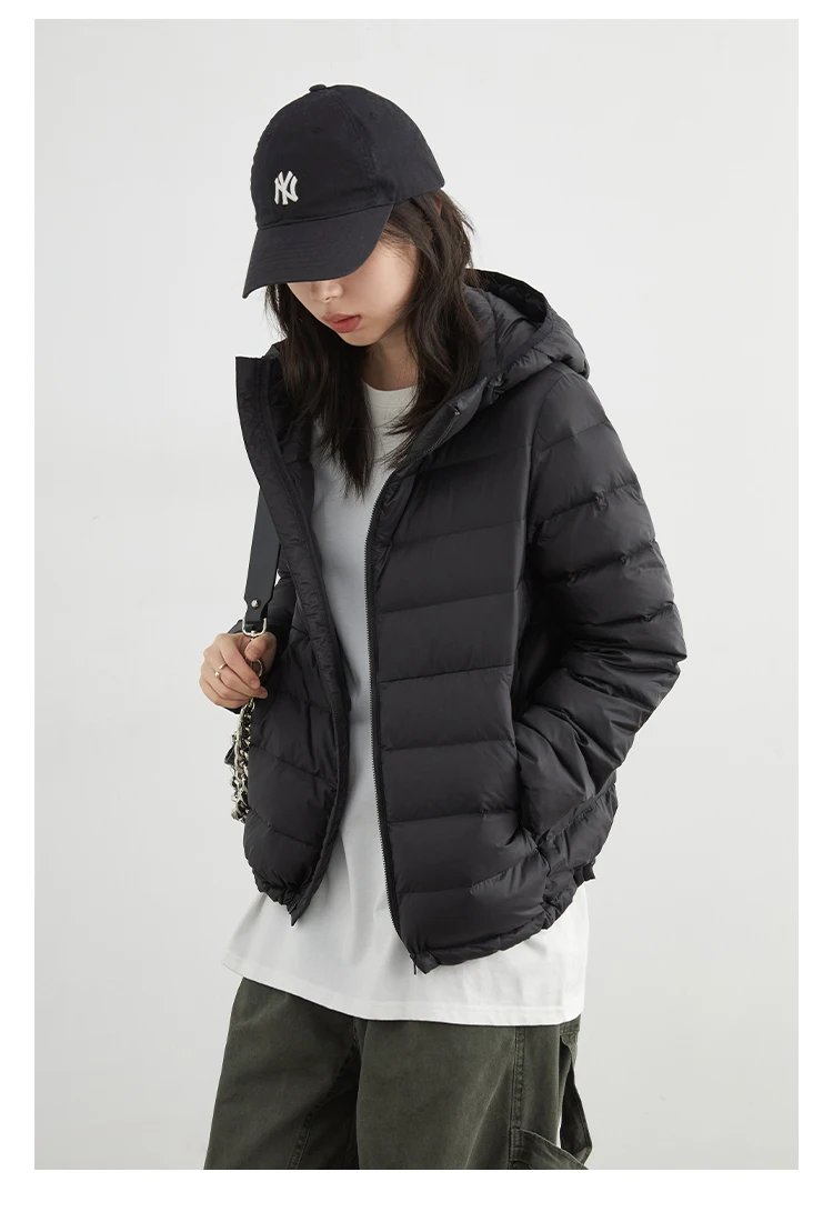CHIC VEN Women Lightweight Down Coats Solid Loose Casual New Hooded Slim Girl Down Jacket 90 White Duck Down Autumn Winter 2025