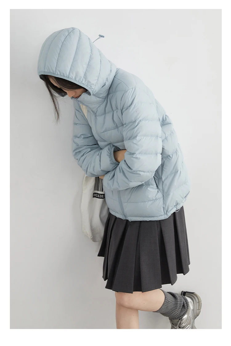 CHIC VEN Women Lightweight Down Coats Solid Loose Casual New Hooded Slim Girl Down Jacket 90 White Duck Down Autumn Winter 2025