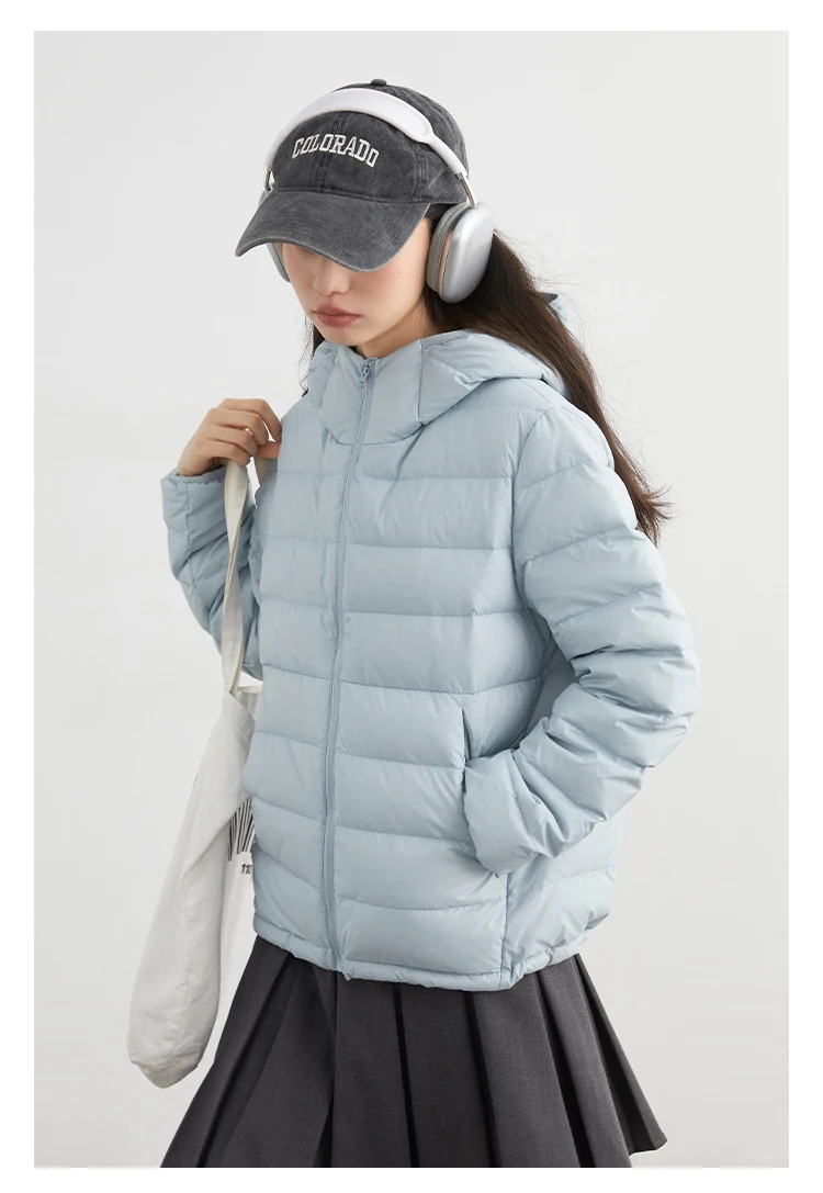 CHIC VEN Women Lightweight Down Coats Solid Loose Casual New Hooded Slim Girl Down Jacket 90 White Duck Down Autumn Winter 2025