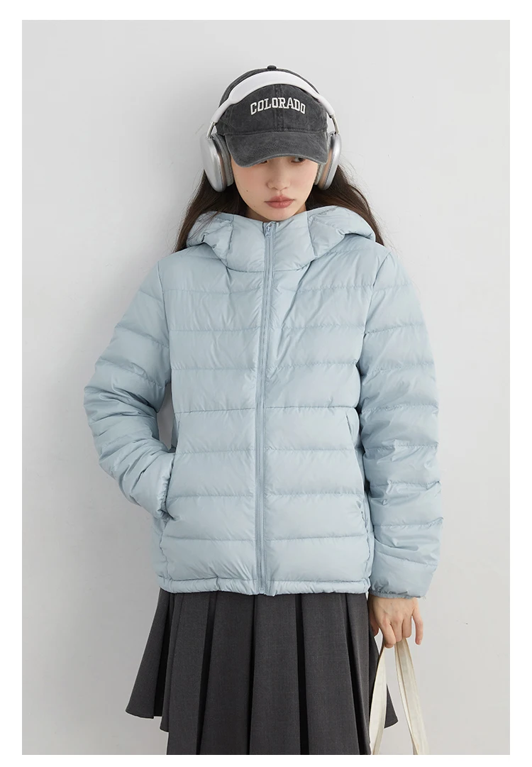 CHIC VEN Women Lightweight Down Coats Solid Loose Casual New Hooded Slim Girl Down Jacket 90 White Duck Down Autumn Winter 2025