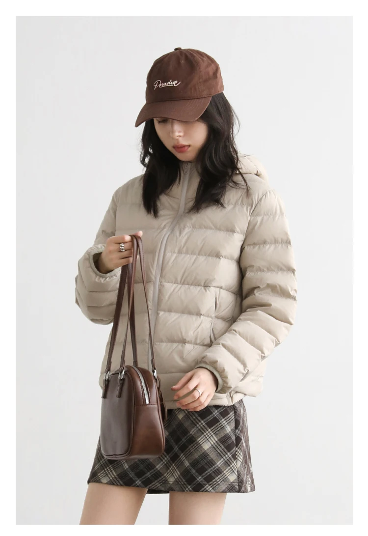 CHIC VEN Women Lightweight Down Coats Solid Loose Casual New Hooded Slim Girl Down Jacket 90 White Duck Down Autumn Winter 2025