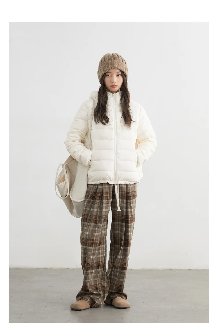 CHIC VEN Women Lightweight Down Coats Solid Loose Casual New Hooded Slim Girl Down Jacket 90 White Duck Down Autumn Winter 2025