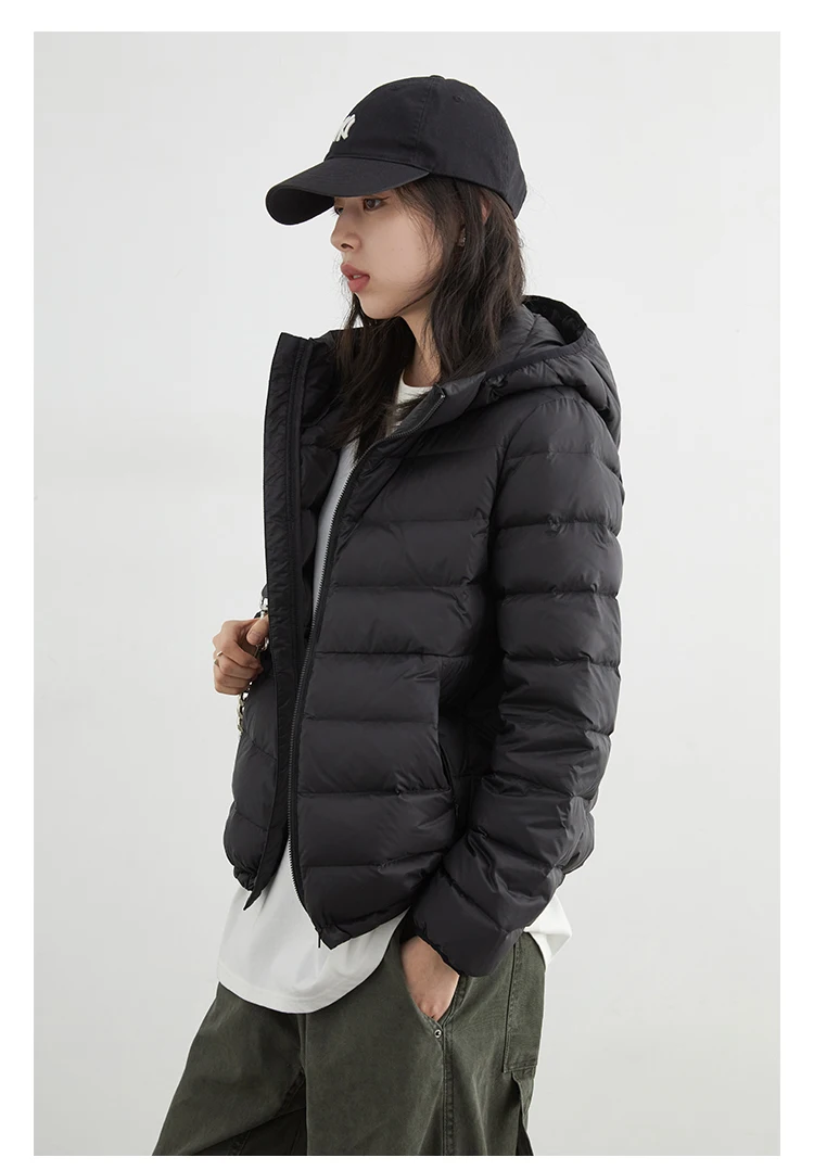 CHIC VEN Women Lightweight Down Coats Solid Loose Casual New Hooded Slim Girl Down Jacket 90 White Duck Down Autumn Winter 2025