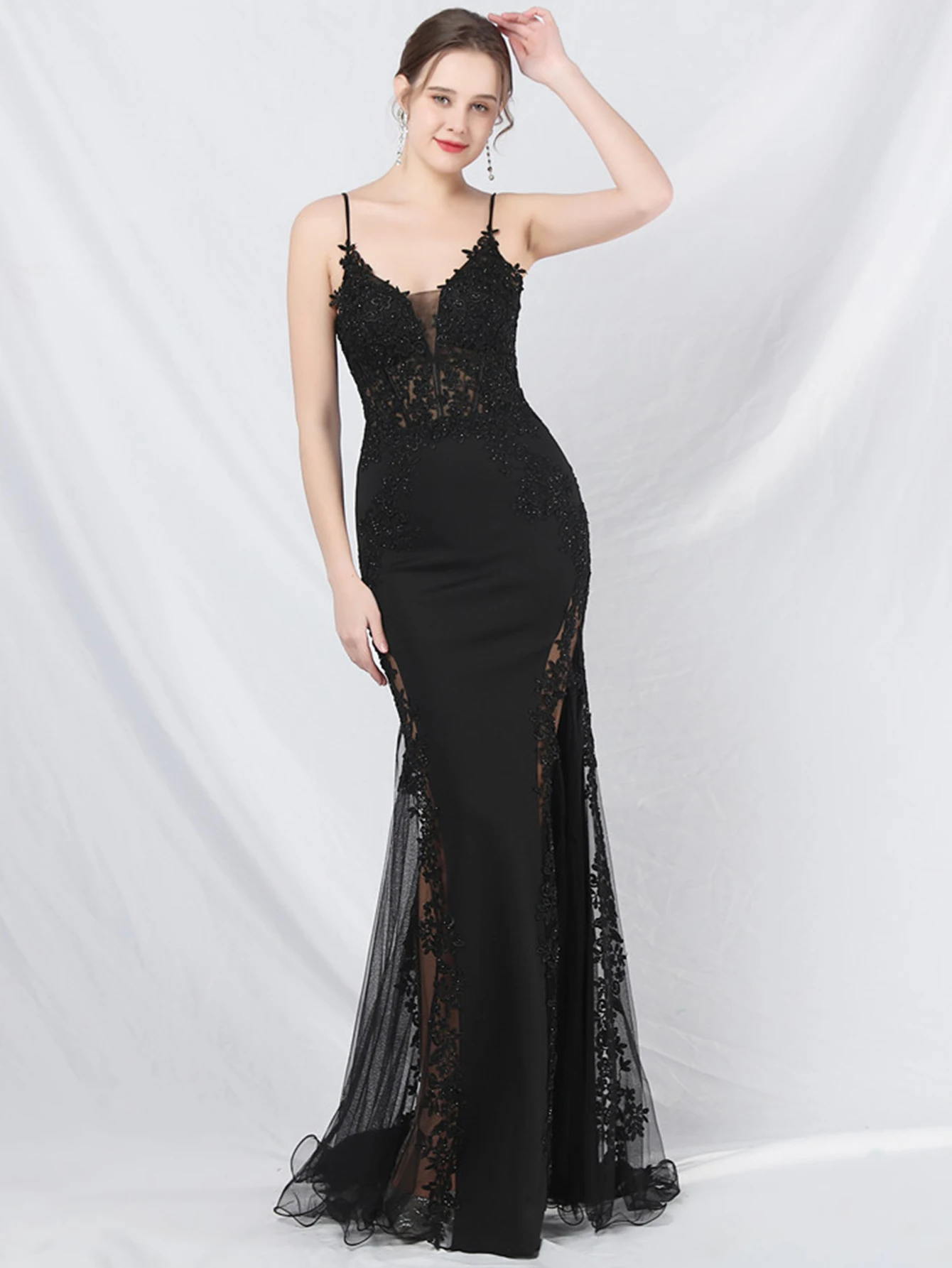 Sexy See Through Lace Maxi Summer Dress Women Elegant Luxury Mesh Bridesmaid Evening Dresses Birthday Prom Long Dresses Vestido
