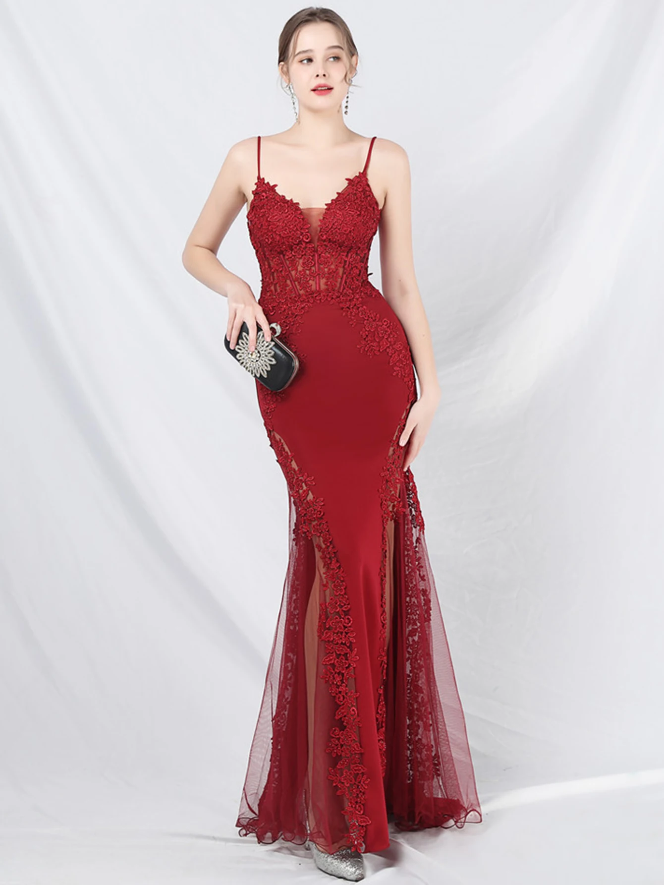Sexy See Through Lace Maxi Summer Dress Women Elegant Luxury Mesh Bridesmaid Evening Dresses Birthday Prom Long Dresses Vestido