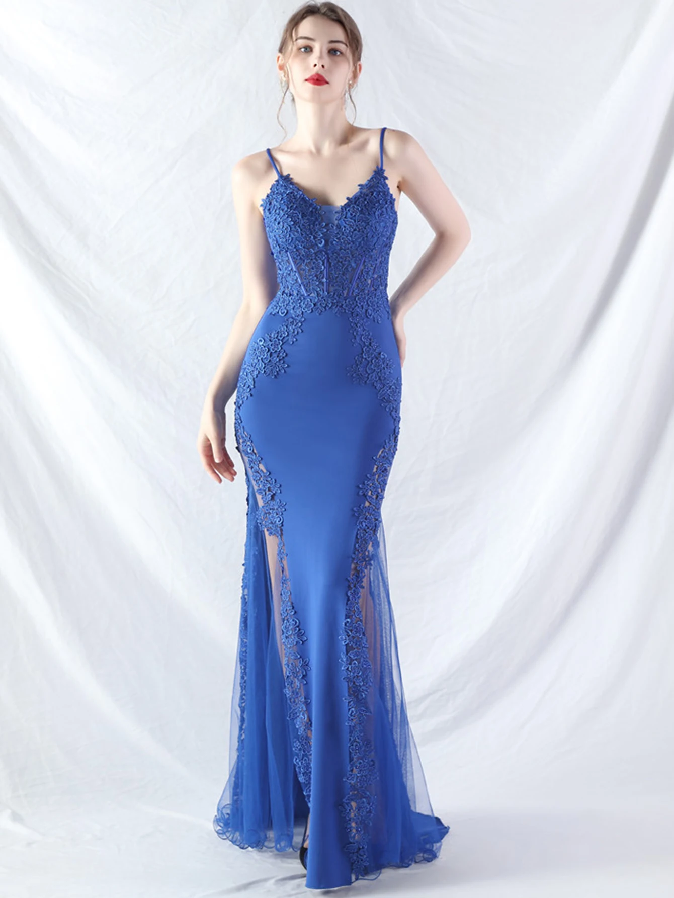 Sexy See Through Lace Maxi Summer Dress Women Elegant Luxury Mesh Bridesmaid Evening Dresses Birthday Prom Long Dresses Vestido