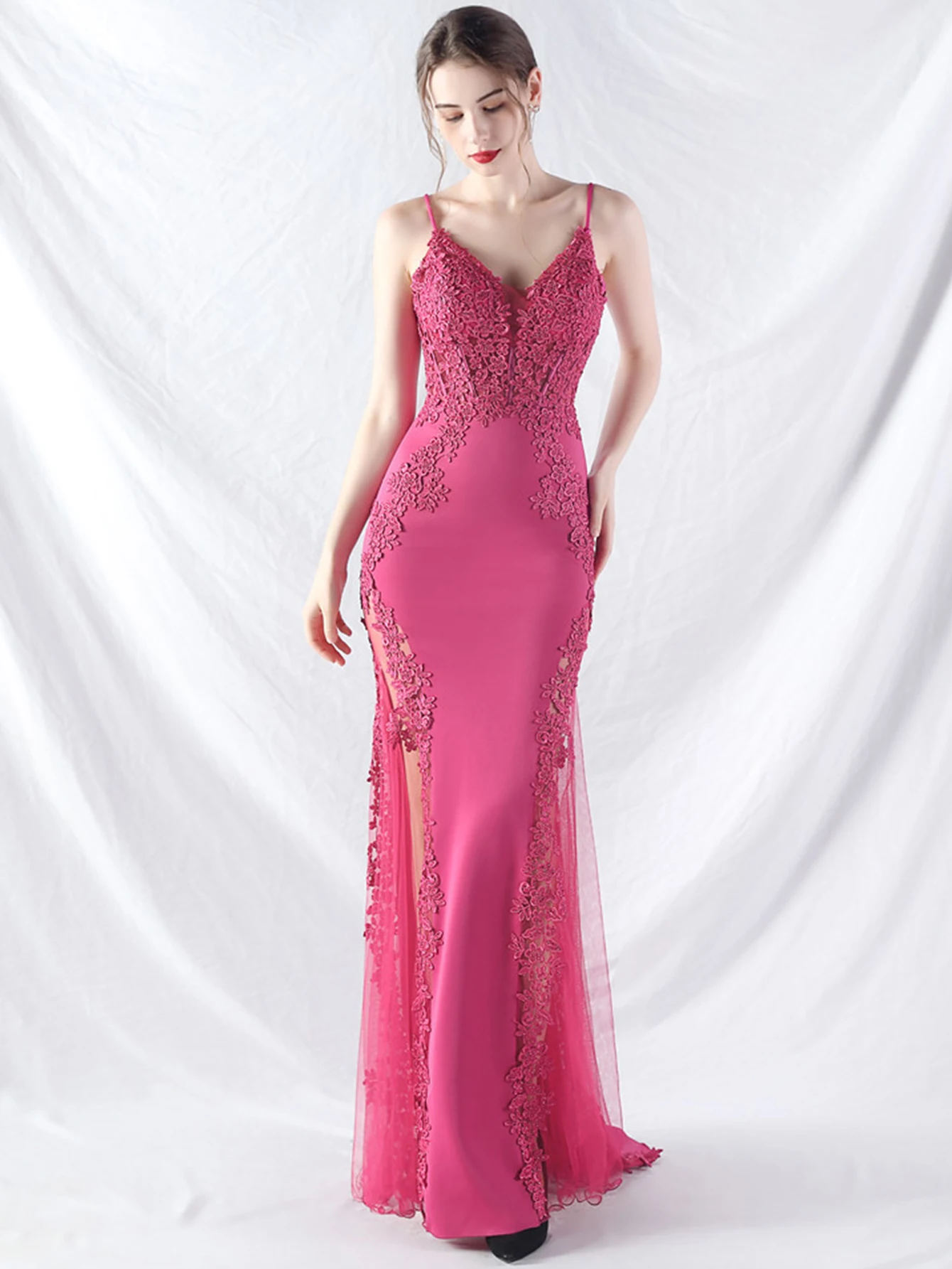 Sexy See Through Lace Maxi Summer Dress Women Elegant Luxury Mesh Bridesmaid Evening Dresses Birthday Prom Long Dresses Vestido