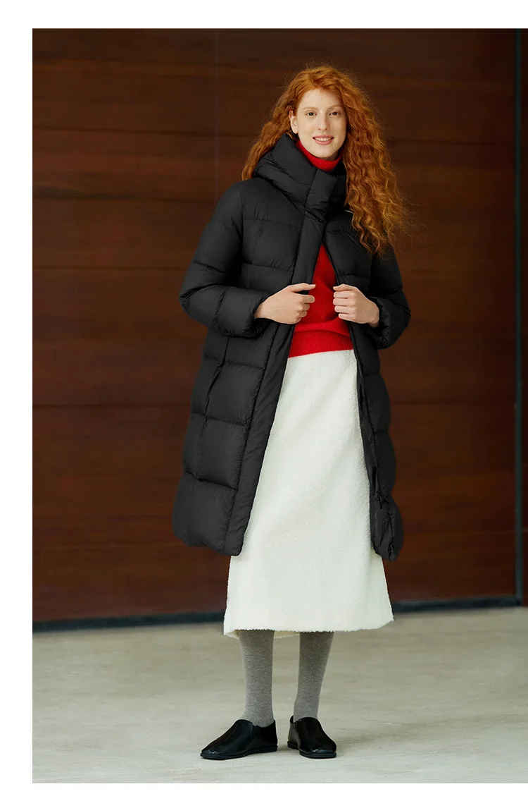 Semir Down Jacket Women Winter Long 90% Duck Down Waterproof Oil-proof Stain-proof 2026 New Solid Hooded Winter Woman Clothes