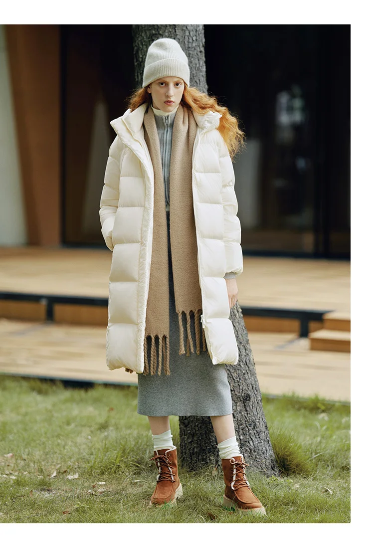 Semir Down Jacket Women Winter Long 90% Duck Down Waterproof Oil-proof Stain-proof 2026 New Solid Hooded Winter Woman Clothes
