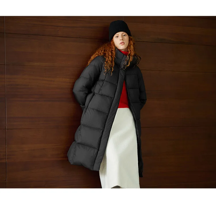 Semir Down Jacket Women Winter Long 90% Duck Down Waterproof Oil-proof Stain-proof 2026 New Solid Hooded Winter Woman Clothes