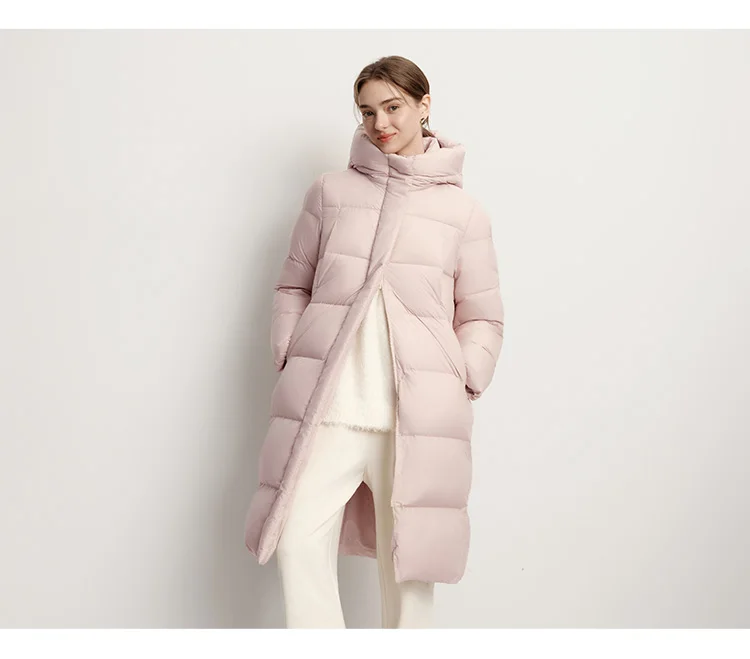 Semir Down Jacket Women Winter Long 90% Duck Down Waterproof Oil-proof Stain-proof 2026 New Solid Hooded Winter Woman Clothes