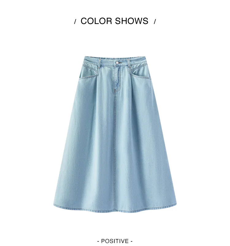 Semir Womens Skirt 2026 Cool Feeling A Line Pleated Denim Slim Fit Casual Versatile Soft