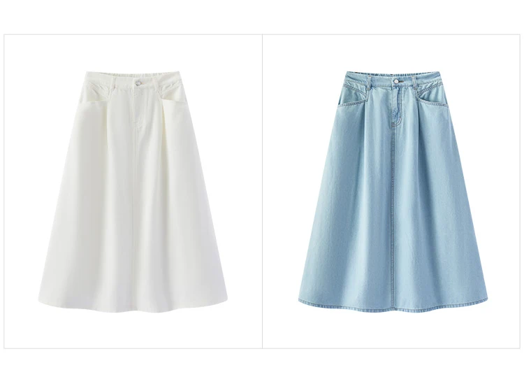 Semir Womens Skirt 2026 Cool Feeling A Line Pleated Denim Slim Fit Casual Versatile Soft