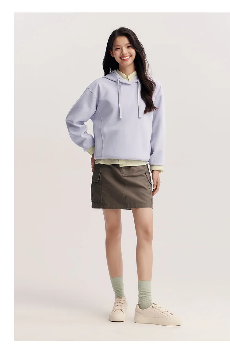 Semir Embroidered Hoodies Soft Texture Women Spring Casual Sweatshirt Fashion Comfort Loose Style Gentle Trend Cozy New 2026